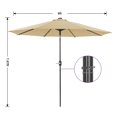 thumbnail image 5 of Mondawe 9ft Patio Umbrella 32 LED Solar Light Market Umbrella Taupe with Tilt and Crank, 5 of 11