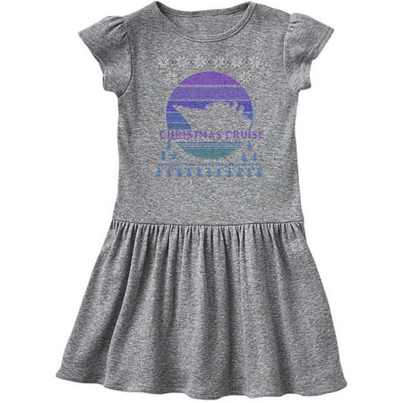 

Inktastic Faux Ugly Sweater Christmas Cruise Gift Toddler Girl Dress