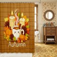 thumbnail image 2 of Erosebridal Autumn Leaves Shower Curtain 72Wx84L,Happy Fall Bathroom Shower Curtain,Brown, 2 of 6
