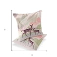 thumbnail image 3 of Set of Two 16" X 16" Black and Pink Deer Abstract Indoor Outdoor Throw Pillow, 3 of 5