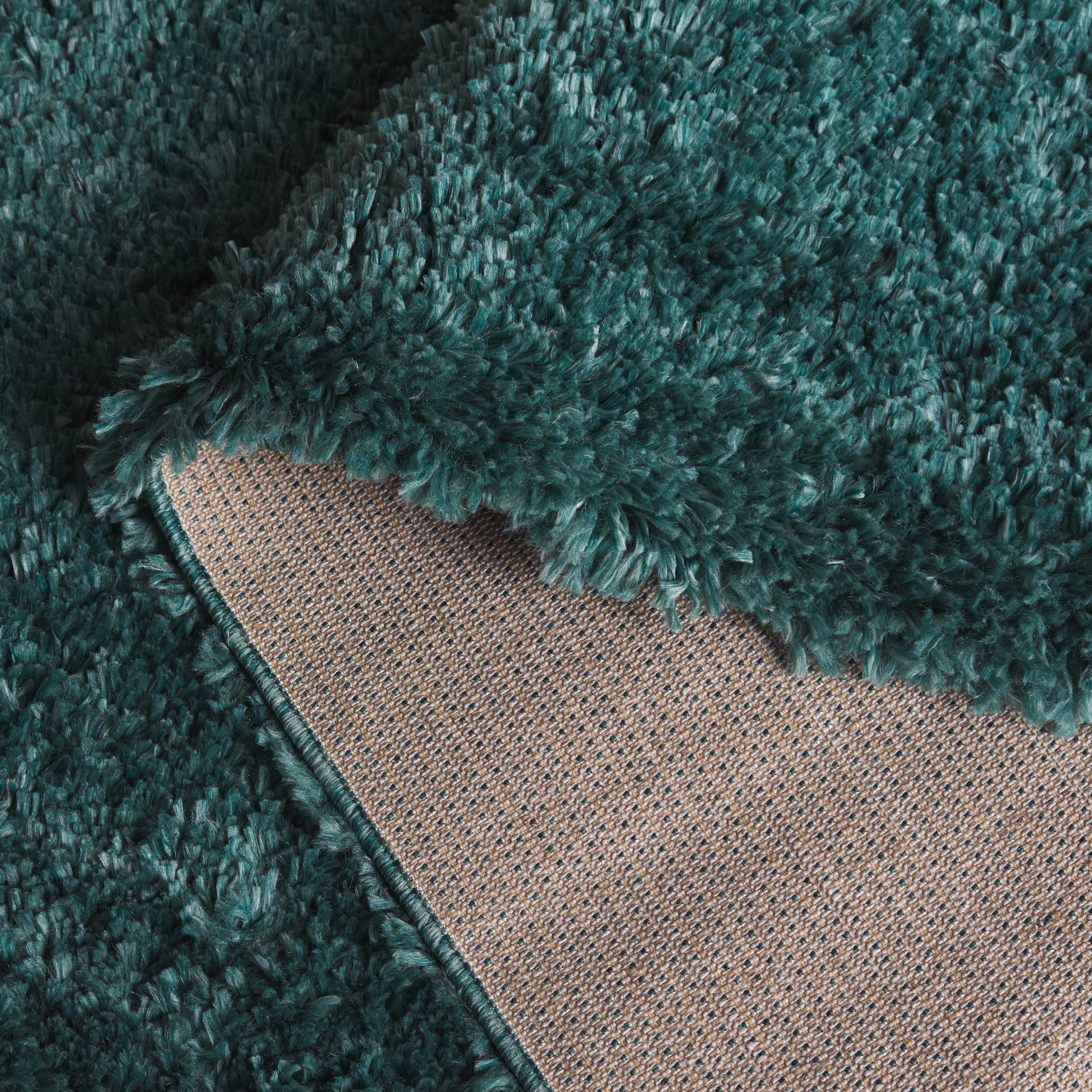 SAFAVIEH Fontana Jamie Solid Shag Area Rug, Dark Green, 9' x 12'