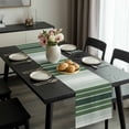 thumbnail image 2 of Dark Green Ombre Stripe Table Runner 72 Inches Long, Farmhouse Simple Striped Kitchen Coffee Dining Table Decoration for Home Party Birthday Wedding Home Decor 13x72 Inches, 2 of 8