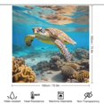 thumbnail image 2 of Nautical Green Sea Turtles Shower Curtain Cloth Fabric Bathroom Decor with Hooks, 2 of 8