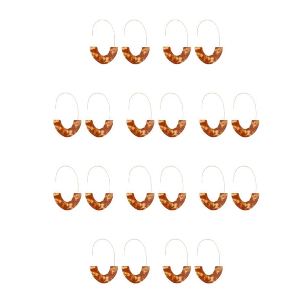 Qarigey 1 par de pendientes estilo simple en forma de U estampado de leopardo acrílico joyería de moda accesorio para chicas adolescentes Type1 NO1