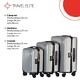 thumbnail image 4 of Set 3 Maletas de Viaje Travel Elite Texturizadas G (25 kg) M (20 kg) Carry On (10 kg) Varios colores gris, 4 of 10