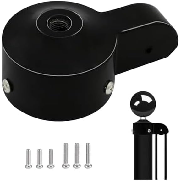 2 1/2" Flag Pole Truck with Nylon Pulley, for 2" to 2.6" Diameter Flag Poles Outdoor, 2.5 Inch Cast Aluminum Flag Pole Cap with Pulley (Black)