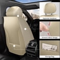 thumbnail image 5 of DIKSOAKR Car Seat Covers for Honda Insight 2010-2025 Premium Waterproof Leather Seat Covers Car Seat Protector Compatible Airbag Beige,Front Set( 2 Seats), 5 of 8