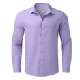 thumbnail image 6 of Men Shirts Casual Halloween Shirts for Men Male Summer Cotton Solid Casual Plus Size Loose Shirt Mens Turn Down Collar Long Sleeve Shirt Long Sleeve Shirts for Men, 6 of 7