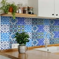 thumbnail image 2 of Mi Alma Blue White Abstract Peel & Stick Tiles - Vinyl Backsplash 8x8, 2 of 11