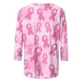 thumbnail image 6 of Womens T Shirts Fashion Printed T-Shirt 3/4 Sleeves Blouse Round Neck Casual Top Summer Tops For Women, 6 of 7