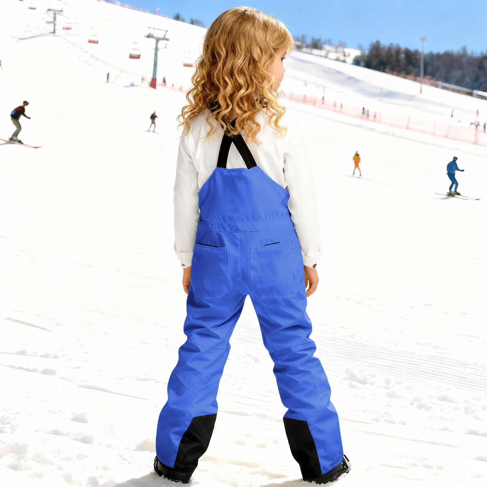 MEZZALL Toddler Jumpsuit Insulated Snowsuit For Girls Ski Romper With Bib Pants For Outdoor Winter Sports Fashionable Long Sleeve O-Neck Spring Child One-Pieces