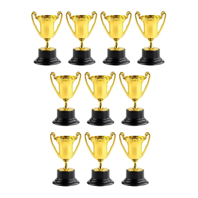 maskred 10 Pcs Prix de Récompense Petits Trophées pour Décorations de Compétition Argent Or 8.2x4.5cm