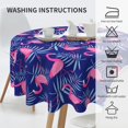 thumbnail image 5 of Purple Flamingo Tropical Palm Tablecloth Round 60 Inch Table Cloth Cover Mat Holiday Party Decoration for Dining Room Home Kitchen Picnic, 5 of 6