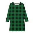 thumbnail image 4 of Delliss Autumn Winter Girls' Christmas Checkered Print Long Sleeve Crew Neck Dress 4-14 Years, 4 of 5
