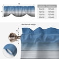 thumbnail image 5 of Blue Gray Tie Up Valance Curtains for Windows, Kitchen Curtains Window Shades, Vintage Farmhouse Gradient Wooden Grain Art Light Filtering Roman Curtain Valances for Bedroom/Bathroom/Cafe 54"x18", 5 of 9