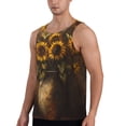 thumbnail image 2 of Gukieu Rustic Sunflower Bouquet Print Men's Quick Dry Fitness Vest, Round Neck Sleeveless Fitness Bodybuilding Top-Medium, 2 of 7