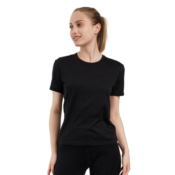 Merino.tech Women’s 100% Merino Wool T Shirt Lightweight 𝗕𝗿𝗲𝗮𝘁𝗵𝗮𝗯𝗹𝗲 Short Sleeve Base Layer Tee for Travel Hiking and Everyday Wear