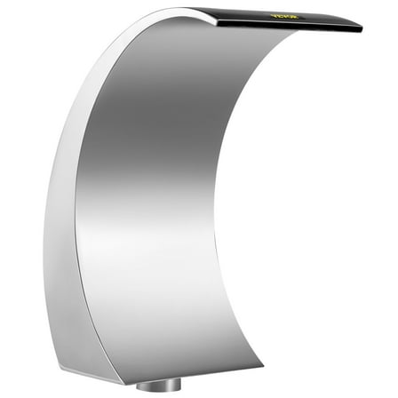 11.8"x23.6"x17.7" Stainless Steel Waterfall Fountain for Pools & Gardens, Indoor/Outdoor Decorative Pond Fountain with LED Lights (Wall-Mountable)