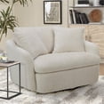 thumbnail image 2 of Pemberly Row Fabric Upholstered Swivel Chair with 2 Toss Pillows - Sand, 2 of 7