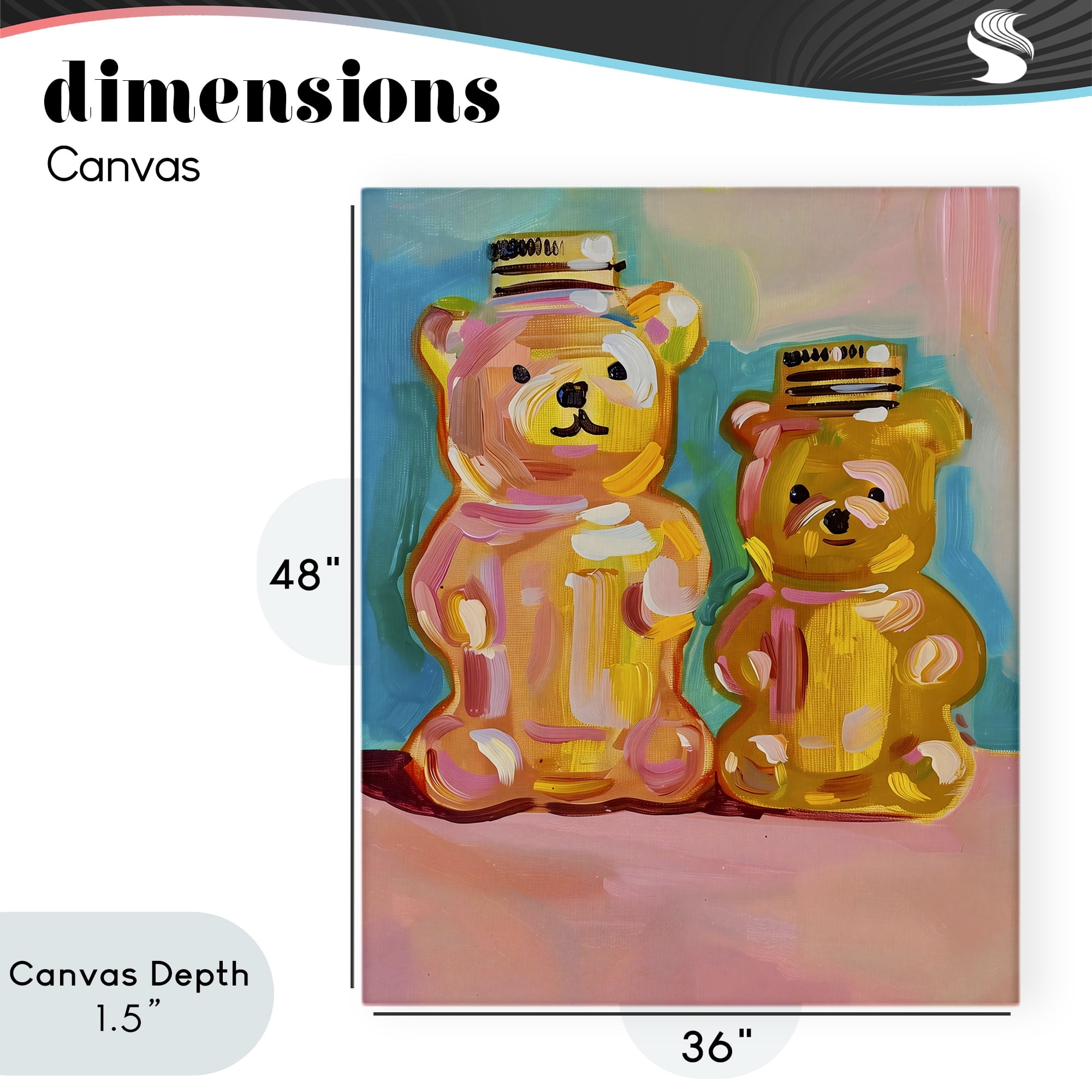 Stupell Industries Joyful Honey Bears Duo Canvas Wall Art, design by The Prints Vibe