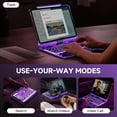 thumbnail image 3 of Transparent Keyboard Case for iPad 10.9/11 inch Air4/5/6/Pro, 360° Rotating Hinge, Full-Size Tactile Keys, 7 Colors Backlight, Trackpad. (Cyber Purple, 10.9/11-in Air/Pro), 3 of 4