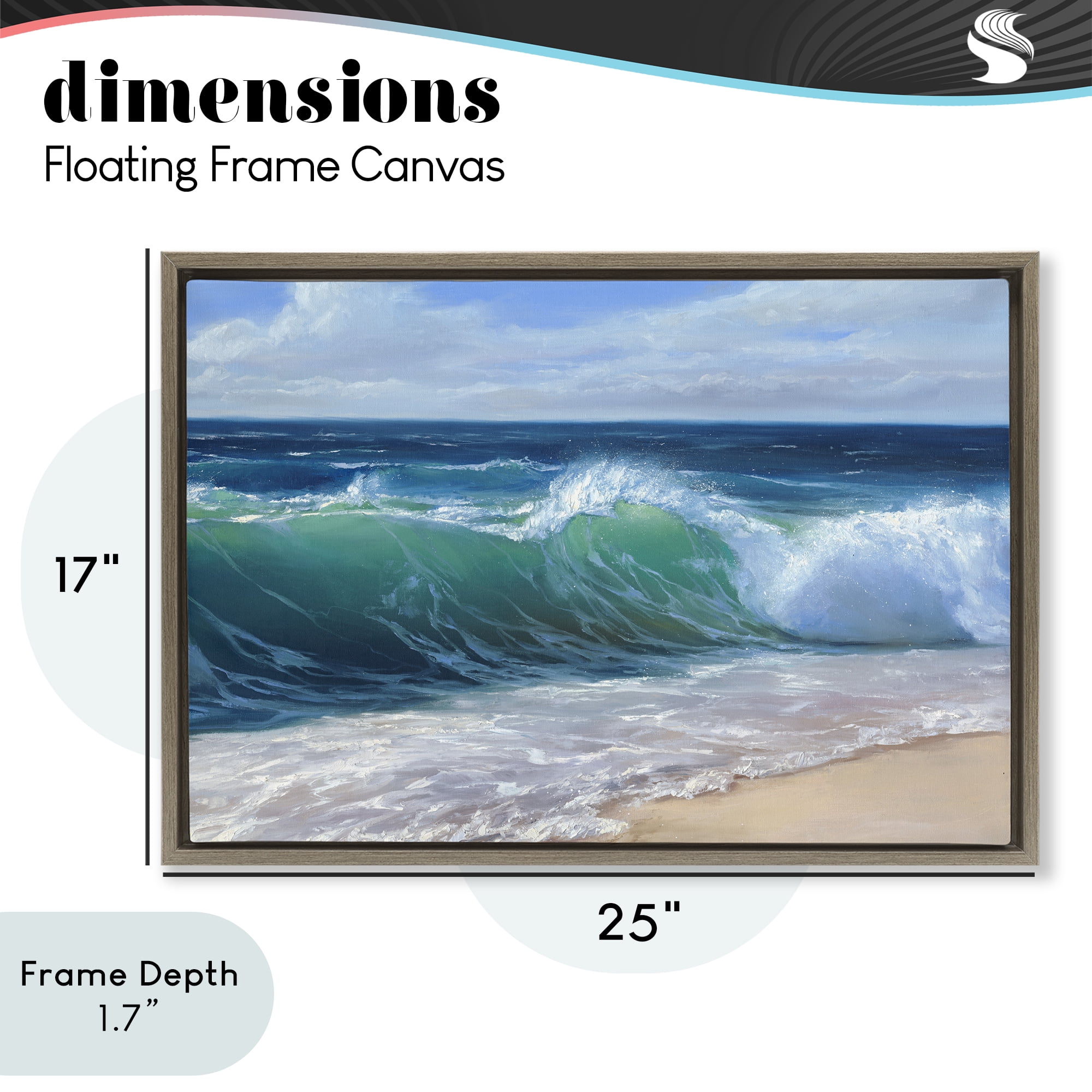 Stupell Industries Content Beach Waves Shore Brown Framed Floater Canvas Wall Art, design by Dimitri Sirenko