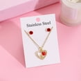 thumbnail image 2 of D Sweet Necklace And Earrings Jewelry Set Crafted In 304 Stainless Steel Suitable For Daily Wear Dating And As A Meaningful Gift Present, 2 of 7