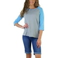 thumbnail image 6 of ToBeInStyle Women's Classic Two Color Cotton Baseball T-Shirts, 6 of 6