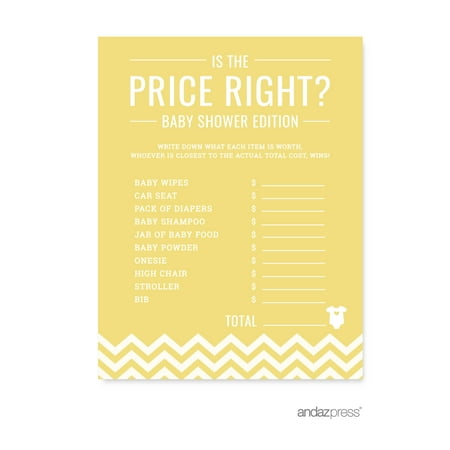 Is The Price Right Yellow Chevron Baby Shower Games 20 Pack Is The Price Right Yellow Chevron Baby Shower Games 20 Pack