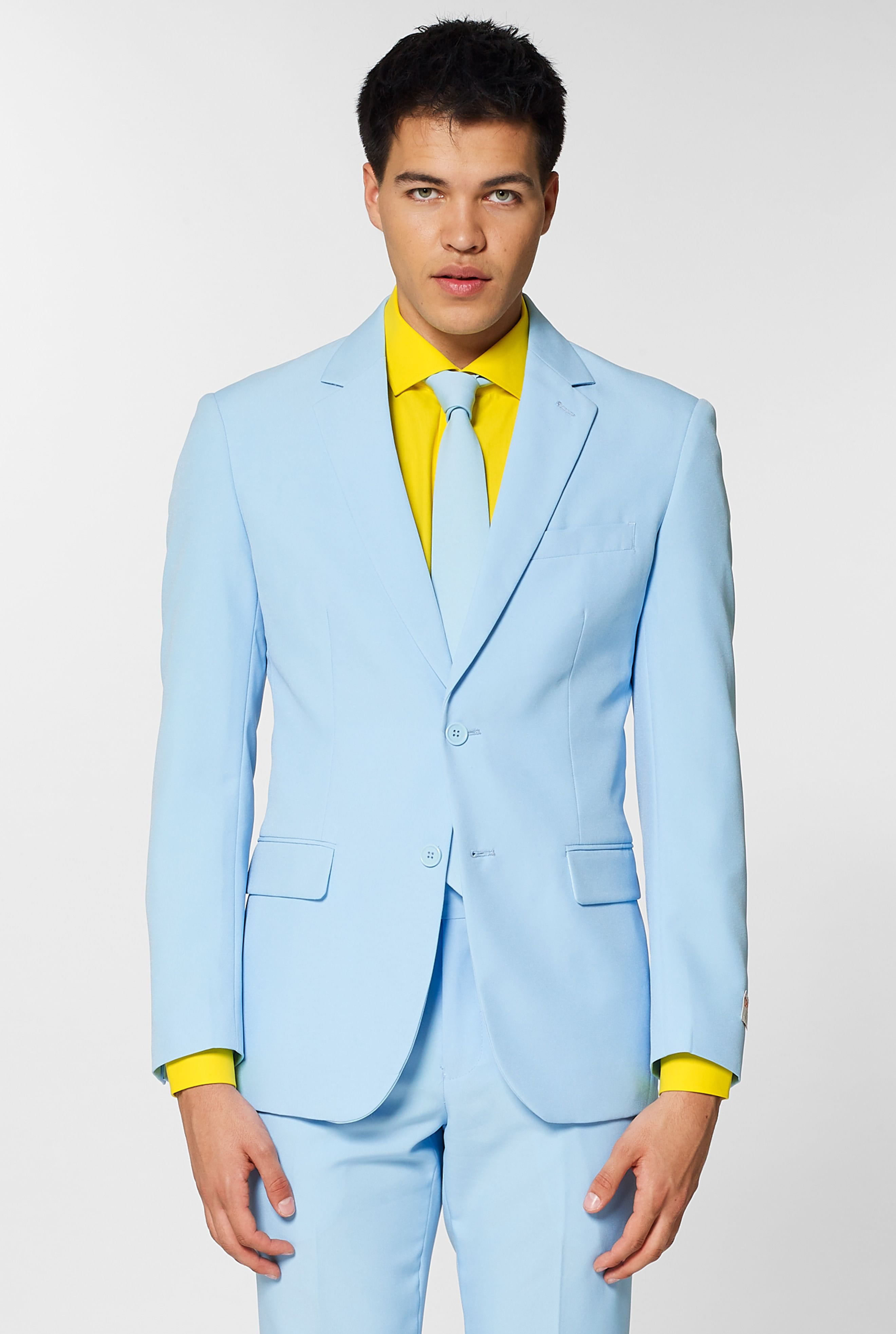 Sky Blue Traditional Men Adult Slim Fit Suit - Small - Walmart.com