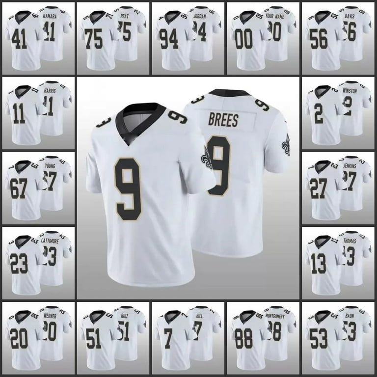 NFL Jersey 25D Jersey New Orleans saints men 9 Drew Brees 41 Ain Kamara 7 Taysom Hill 2 Jameis Winston women Youth Custom White Vapor Limite Walmart