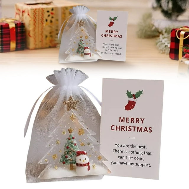 Christmas Decorations Event & Party Merry Christmas Cards Christmas Inspirational Cards With Tree Snowman Table Decor Cute Snowman Pocket Hug Xmas Little Pocket Hug Appreciation Present For Family