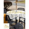 thumbnail image 4 of Outdoor Tablecloth with Umbrella Hole and Zipper, Merry Christmas Square Table Cloth 54x54 Inch Waterproof Tablecloth, Xmas Snowflakes Polka Dot Winter New Year Picnic Table Cover for Patio Camping, 4 of 7