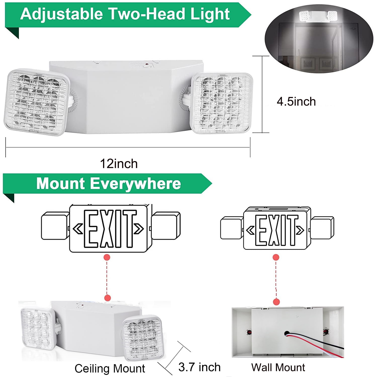 12W×4 PACK LED Intelligent Charging Emergency Lights To Prevent Power Outage