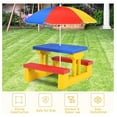 thumbnail image 5 of Kids Picnic Table, Kids Outdoor Table and Chairs with Removable and Adjustable Umbrella, Kids Table Indoor, Portable Toddler Picnic Table for Patio, Backyard, Garden (Colorful), 5 of 6
