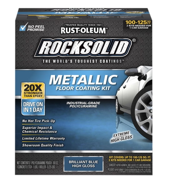 Brilliant Blue RockSolid Polycuramine Metallic Garage Floor Coating Kit, 70 oz