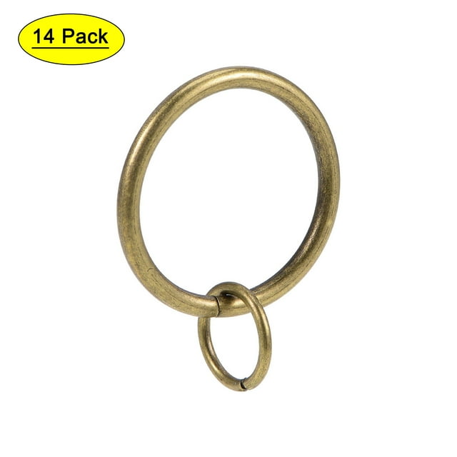 Unique Bargains Curtain Rings Metal 37mm Inner Dia for Curtain Rods Bronze 14 Pcs