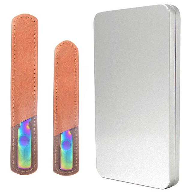 Limas de uñas de acero inoxidable de doble cara para mujeres y hombres, lima de manicura reutilizable resistente para uñas naturales, ideal para salón en casa o uso en viajes