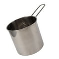thumbnail image 5 of Stainless Steel Fryer Pan High Temperature Resistant Oil Saving Portable Mini Metal Fryer Pan with Long Handle 3 Piece Set with Rack, 5 of 5