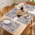 thumbnail image 5 of Floral Vintage Placemats Set of 8, Boho Tribal Style Flowers Non-Slip Place Mats Washable Table Mats for Kitchen Dining Table Decorations Indoor/Outdoor, 5 of 9