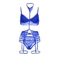thumbnail image 5 of Lingerie Sets for Women,Lingerie Set Lace Ribbon Doll Nightwear Garter Belt Lingerie,Women's Lingerie Sets,Z04 Blue,M, 5 of 6