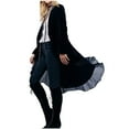 thumbnail image 1 of Ladies Work Suit Button Down Pockets Jacket Single Breasted Outwear Solid Color Blazer V Neck Cardigan Comfy Loose Blouse, 1 of 6