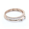 thumbnail image 2 of Dainty Minimalist 1.25 Carat Baguette Cut Diamond Moissanite Engagement Ring, Antique Wedding Ring in 10k Solid Rose Gold, Gift For Her, Bridal Set, Matching Band, Promise Ring, Anniversary Ring, 2 of 3
