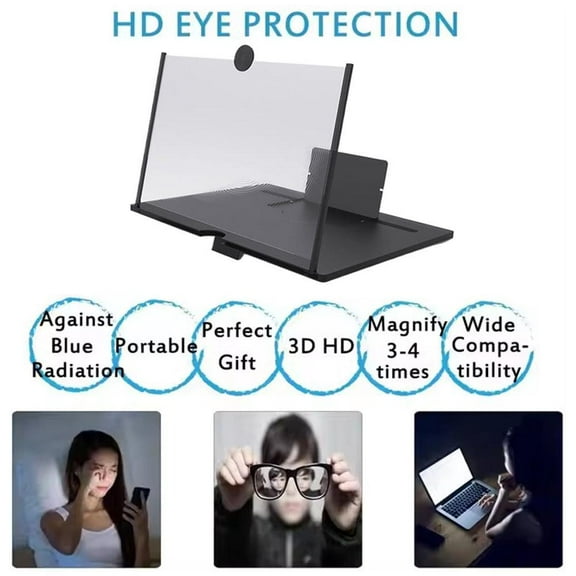 QHUDLV CellPhone Screen Magnifier,Video Amplifier Stand Bracket for Large Screen Viewing