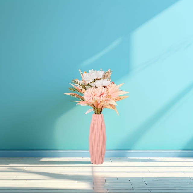 FENGGUIQU 1Ud Florero Moderno Rosa En PP Para Adornar Escritorio Y Espacio Hogar