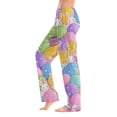 thumbnail image 2 of Easter Pajamas for Women Drawstring Easter-Themed Print Casual Lounge Pants Wide Leg Cute Lounge Pants Elastic Waist Comfy Stretchy with Pockets Pants, #301 Sky Blue S, 2 of 5
