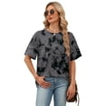 thumbnail image 3 of Ronuti Womens Oversized Summer T Shirts Plus Size Batwing Cute Casual Tops Short Sleeves Fashion Workout Clothes, 3 of 7