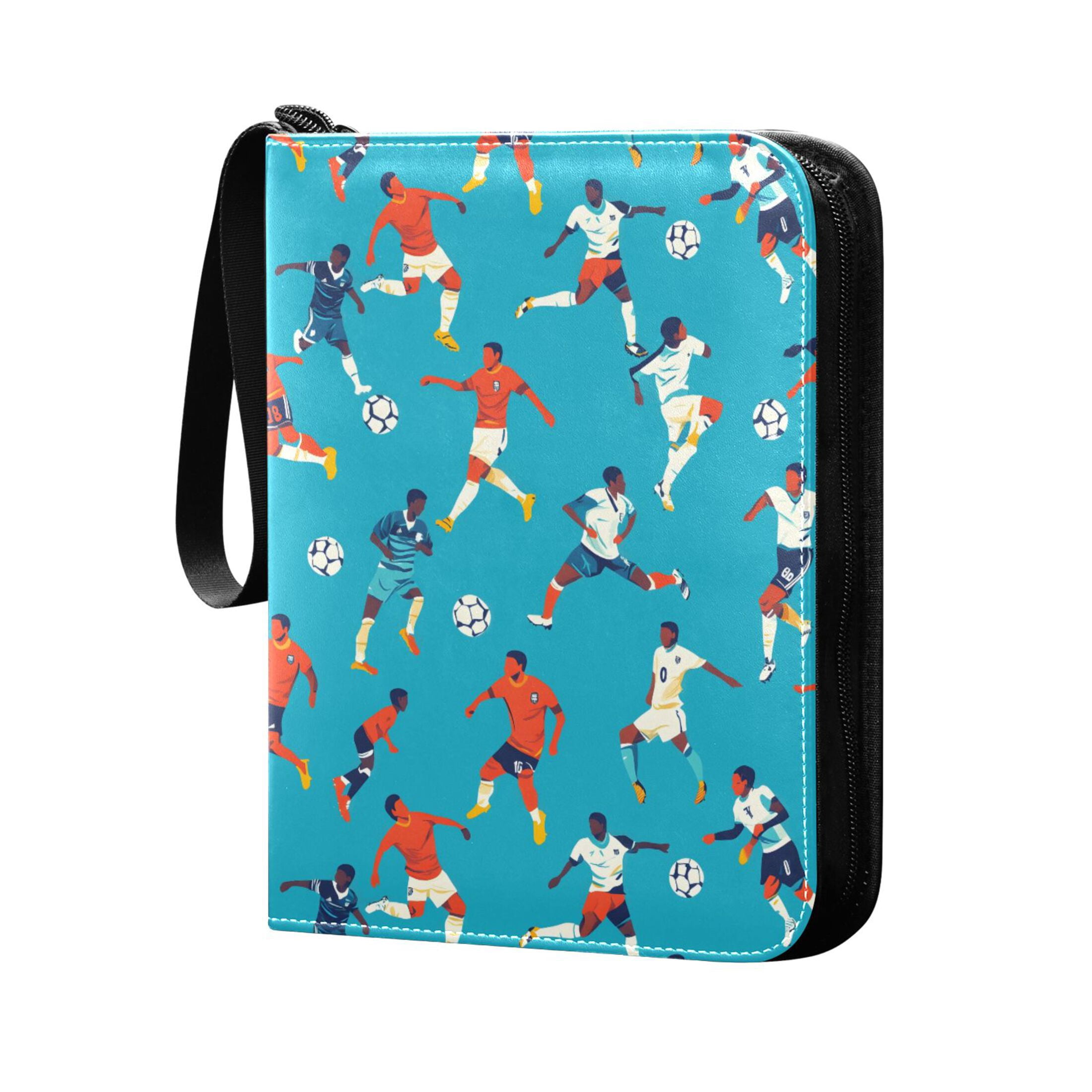 ALAZA Play Soccer Football Trading Card Binder 4 Pocket Cards Collection Album 400 Folder Holder