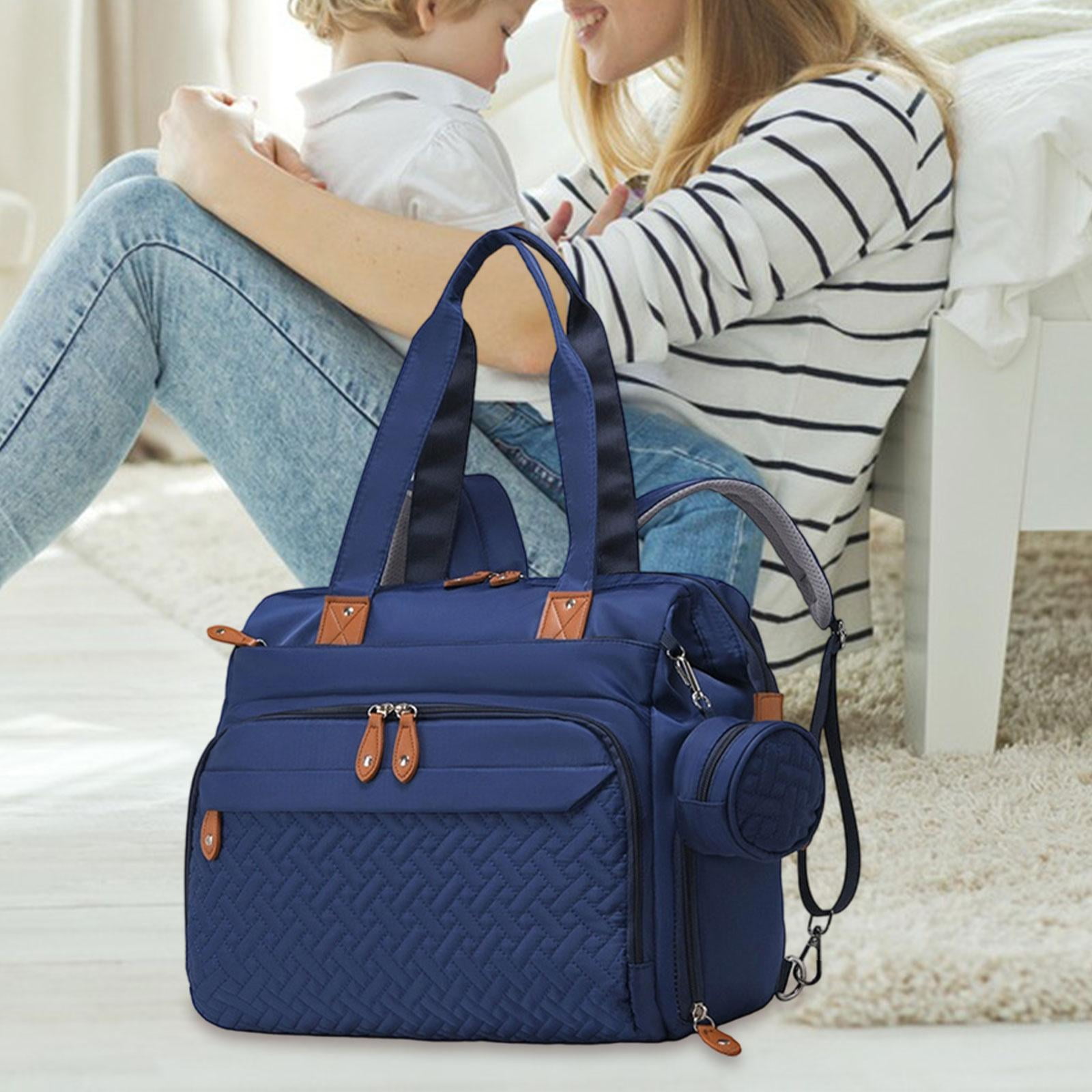 LeeQinersw Diaper Bag Backpack Travel Bag Large Capacity Wear Resistant with Shoes Compartment Pacifier Case for Clothes Trip Essentials Blue
