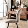 thumbnail image 3 of YOUNIKE Set of 2 Dining Chairs, Classic Design, Armless Side Chairs, High Back Kitchen Chairs, Soft Cushion, Gray, 3 of 13